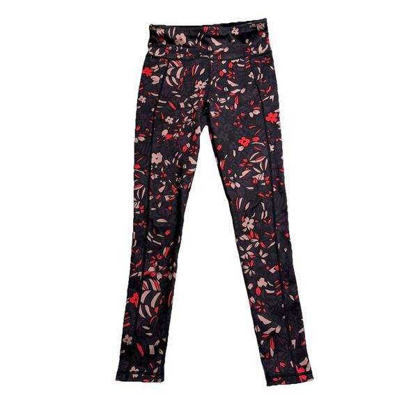 Sweaty Betty Reversible Leggings S/M All Over Floral Solid Black, Or red/purple - Picture 1 of 11